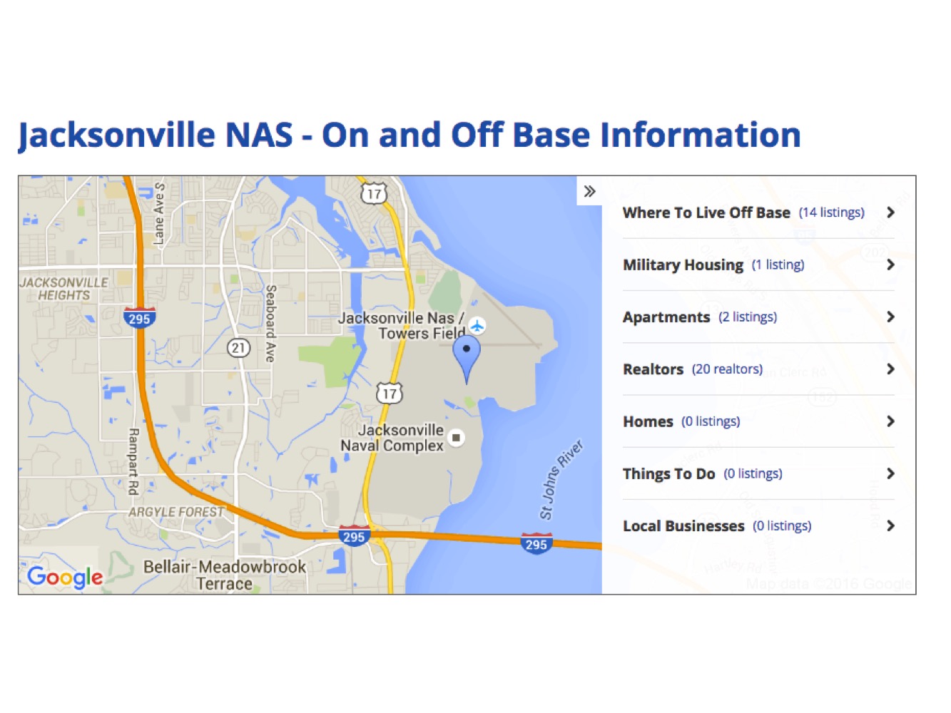 Where to live near NAS Jacksonville & Mayport  Military Town Advisor