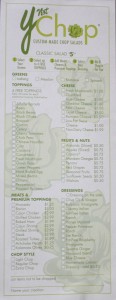 Salad Menu