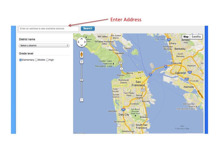 GreatSchools School and Boundary Map