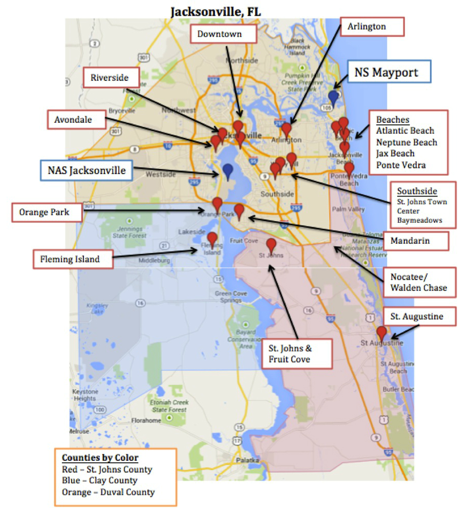 Map Of Jacksonville Florida Neighborhoods 2018